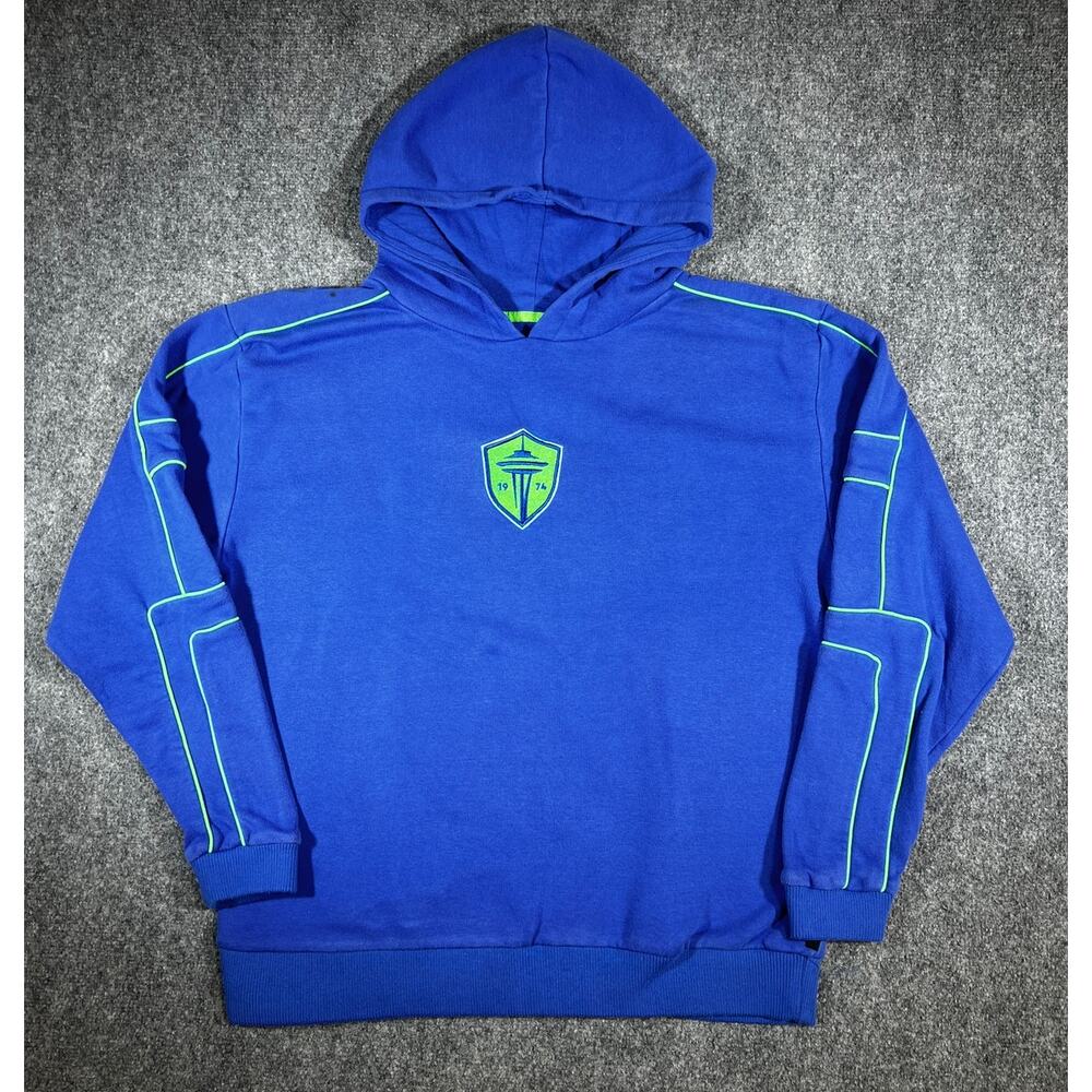 Seattle Sounders Hoodie Large Blue MLS Pullover